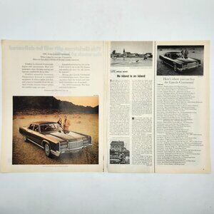 Vintage 1970 Lincoln Continental Advertisement Life Magazine Print Ad
